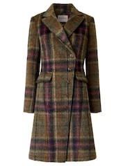 Joe Browns Green Tessa Asymmetric Check Coat - Image 7 of 7