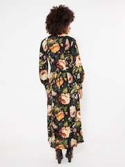 Joe Browns Black Dramatic Florals Button Through Maxi Dress - Image 3 of 5