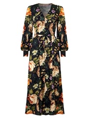Joe Browns Black Dramatic Florals Button Through Maxi Dress - Image 5 of 5