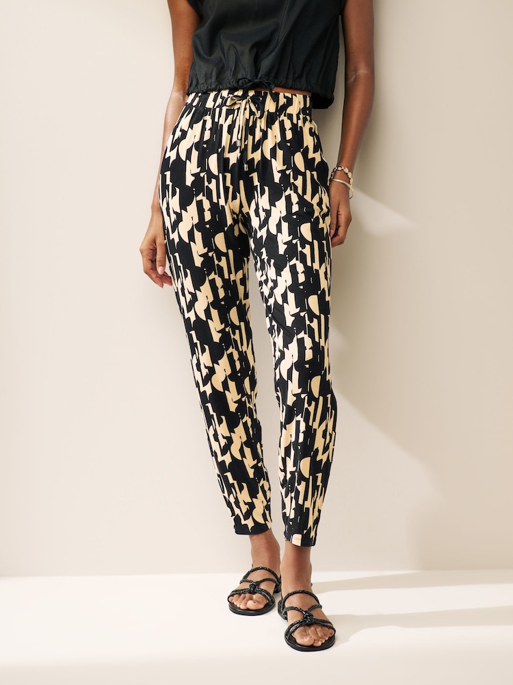 Black/Cream Jersey Joggers - Image 1 of 6