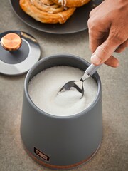 Tower Set of 3 Grey Cavaletto Canisters - Image 3 of 4