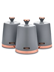 Tower Set of 3 Grey Cavaletto Canisters - Image 4 of 4