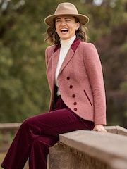 Joe Browns Red Isla Asymmetric Herringbone Jacket - Image 1 of 7