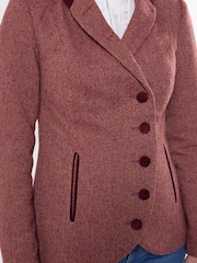 Joe Browns Red Isla Asymmetric Herringbone Jacket - Image 2 of 7