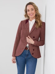 Joe Browns Red Isla Asymmetric Herringbone Jacket - Image 4 of 7