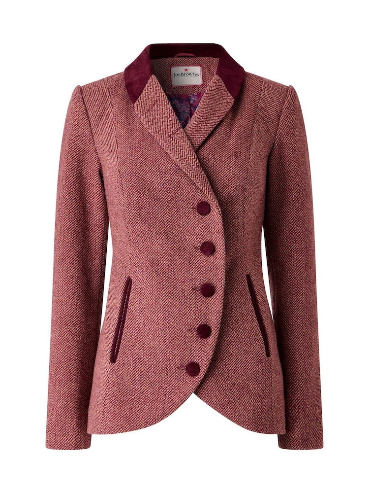 Joe Browns Red Isla Asymmetric Herringbone Jacket - Image 7 of 7 Joe Browns Red Isla Asymmetric Herringbone Jacket - Image 7 of 7