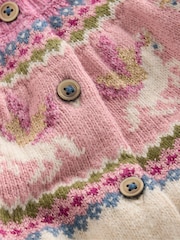 Boden Pink Edie Fair Isle Cardigan - Image 4 of 4
