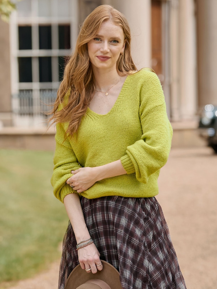 Joe Browns Green Oh So Cosy V-Neck Jumper - Image 1 of 6