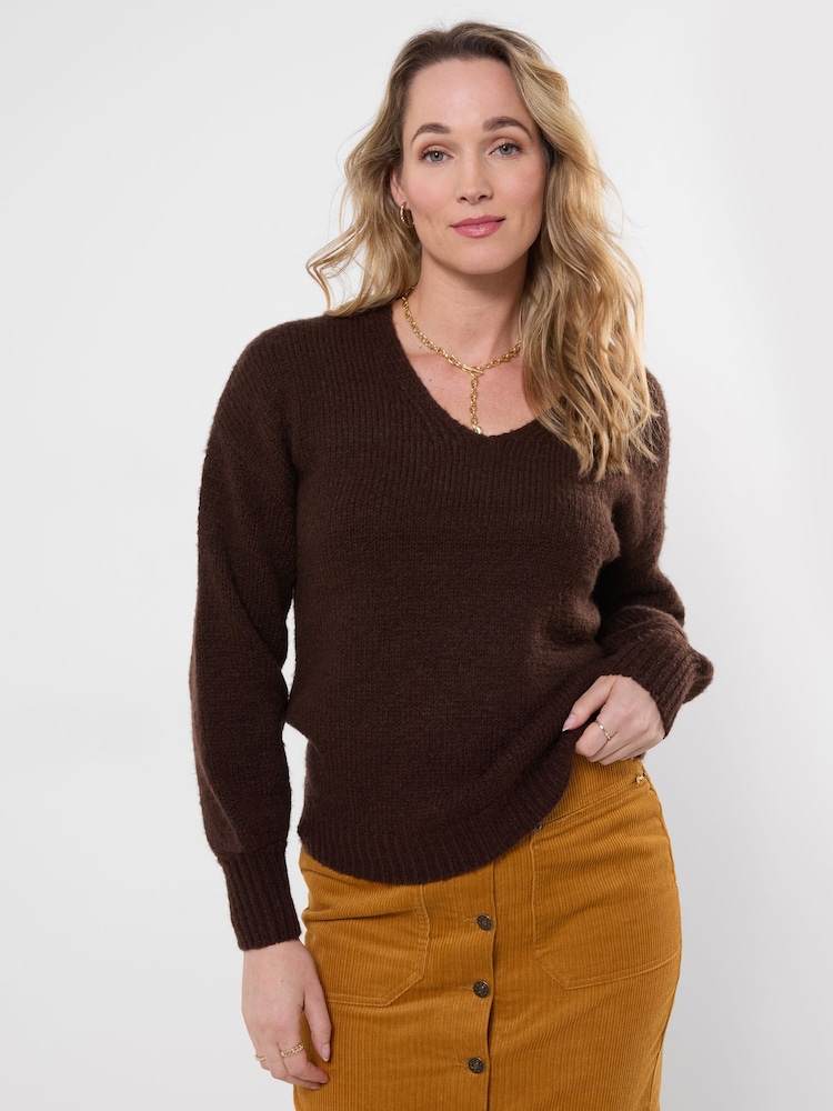 Joe Browns Brown Oh So Cosy V-Neck Jumper - Image 1 of 5