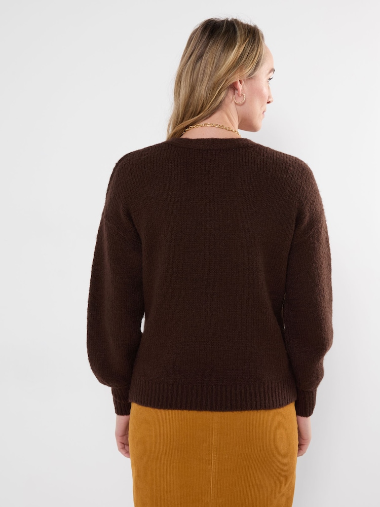 Joe Browns Brown Oh So Cosy V-Neck Jumper - Image 2 of 5