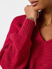 Joe Browns Bright Pink Oh So Cosy V-Neck Jumper - Image 2 of 7
