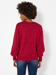 Joe Browns Bright Pink Oh So Cosy V-Neck Jumper - Image 4 of 7
