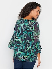 M&Co Blue Flute Sleeve Blouse - Image 3 of 4