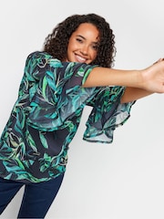 M&Co Blue Flute Sleeve Blouse - Image 4 of 4