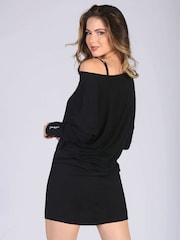 Pineapple Black Monroe Womens Long Sleeve Jersey Dress - Image 2 of 5