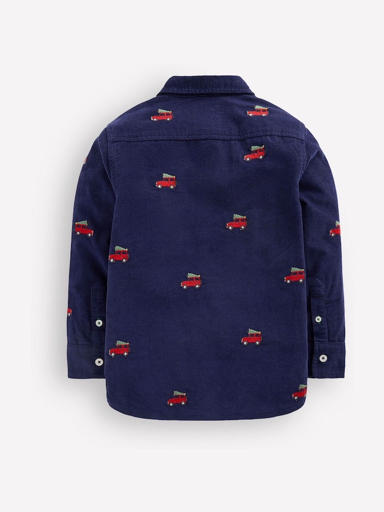 Boden Blue Embroidered Corduroy Shirt - Image 2 of 3