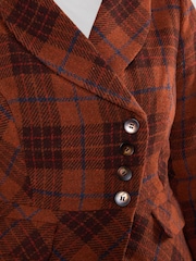 Joe Browns Orange Autumn Days Asymmetric Check Jacket - Image 8 of 9