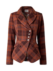 Joe Browns Orange Autumn Days Asymmetric Check Jacket - Image 9 of 9