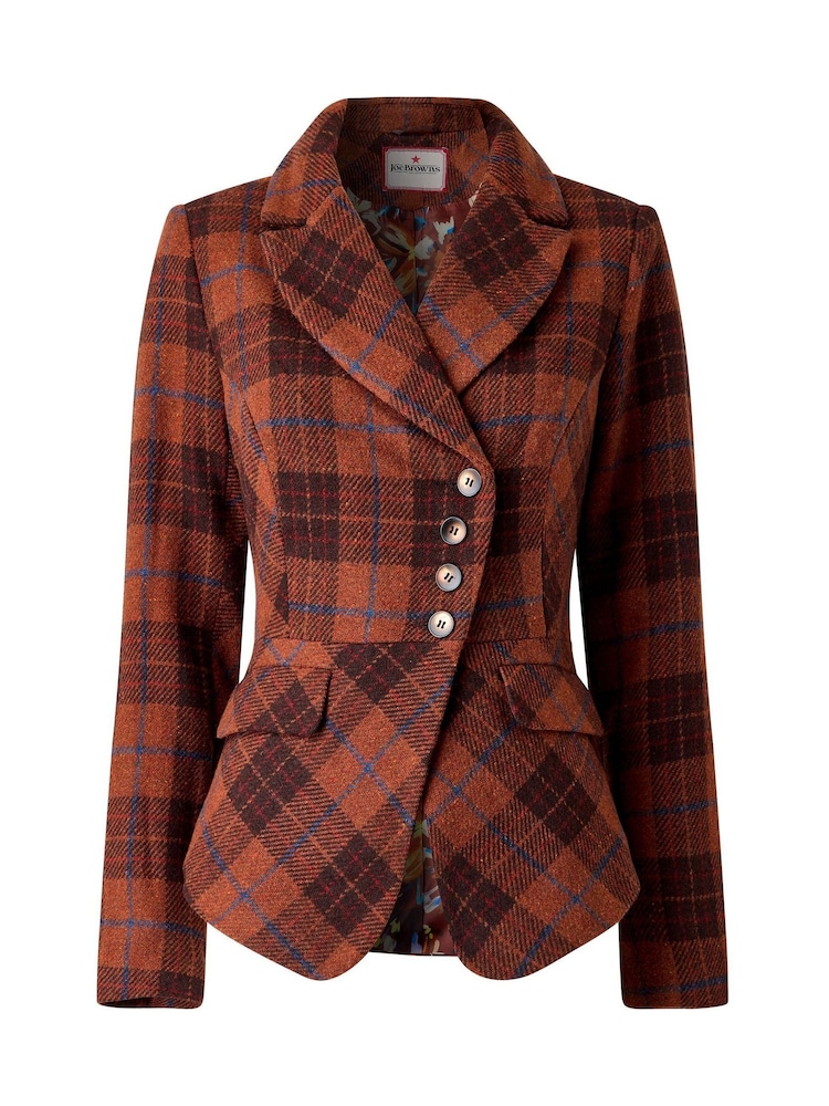 Joe Browns Orange Autumn Days Asymmetric Check Jacket - Image 9 of 9