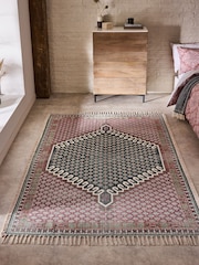 French Connection Pink 100% Cotton Poppyfield Rug - Image 1 of 4