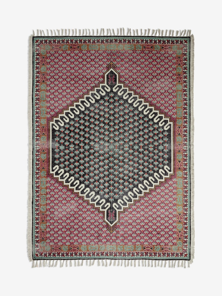 French Connection Pink 100% Cotton Poppyfield Rug - Image 4 of 4