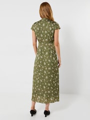 Joe Browns Green Vintage Florals Tie Front Midi Dress - Image 2 of 5