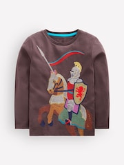 Boden Brown Long Sleeve Superstitch T-Shirt - Image 1 of 3