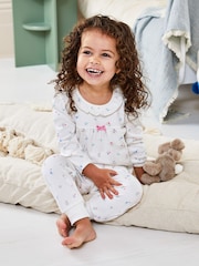 JoJo Maman Bébé Cream Pretty Ditsy Jersey Pyjamas - Image 1 of 7