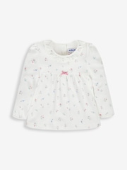 JoJo Maman Bébé Cream Pretty Ditsy Jersey Pyjamas - Image 5 of 7