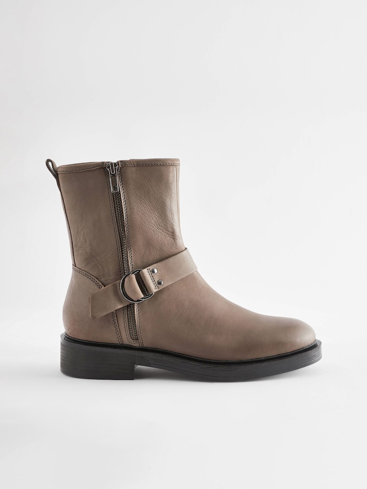 Grey Regular/Wide Fit Forever Comfort® D Ring Biker Ankle Boots - Image 2 of 6
