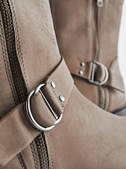 Grey Regular/Wide Fit Forever Comfort® D Ring Biker Ankle Boots - Image 5 of 6