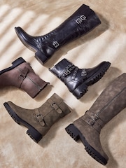 Grey Regular/Wide Fit Forever Comfort® D Ring Biker Ankle Boots - Image 6 of 6