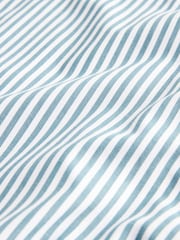 White/Teal Blue Stripe Trimmed Formal Shirt - Image 8 of 8
