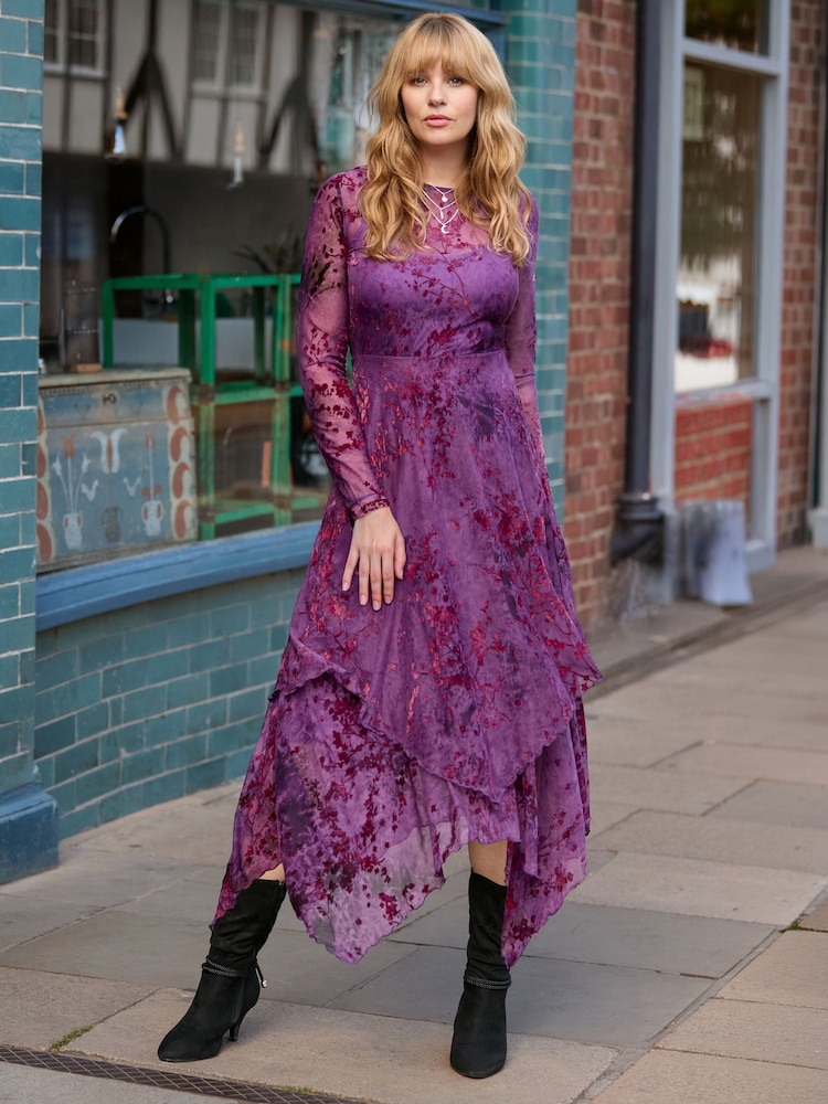 Joe Browns Purple Fabulous Flocked Maxi Dress - Image 1 of 8 Joe Browns Purple Fabulous Flocked Maxi Dress - Image 1 of 8