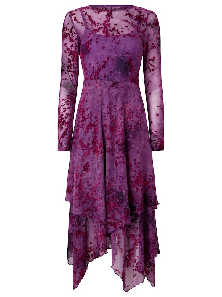 Joe Browns Purple Fabulous Flocked Maxi Dress - Image 8 of 8 Joe Browns Purple Fabulous Flocked Maxi Dress - Image 8 of 8