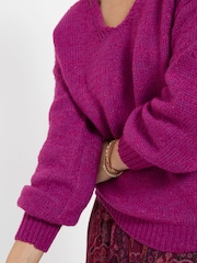 Joe Browns Pink Oh So Cosy V-Neck Jumper - Image 3 of 6