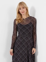 Joe Browns Roxy 체크 디피 헴 메시 드레스 - 7의 이미지 5