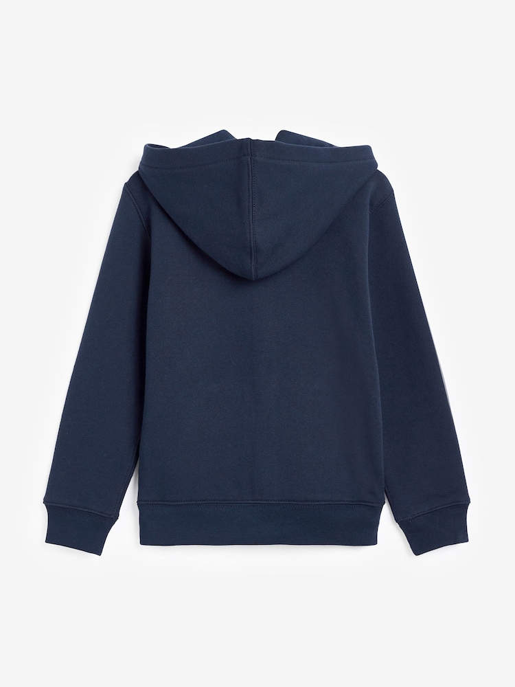 Polo Ralph Lauren Navy Boys Cotton Fleece Zip-Up Logo Hoodie - Image 5 of 6