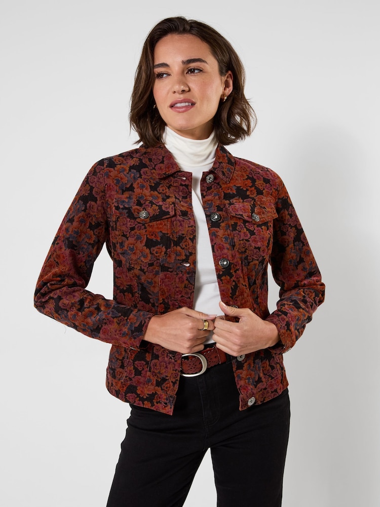 Joe Browns Brown Autumn Days Floral Cord Jacket - Image 1 of 5 Joe Browns Brown Autumn Days Floral Cord Jacket - Image 1 of 5