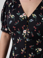 Joe Browns Black Darling Ditsy Button Through Maxi Dress - Image 4 of 6