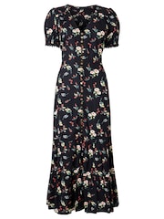 Joe Browns Black Darling Ditsy Button Through Maxi Dress - Image 6 of 6
