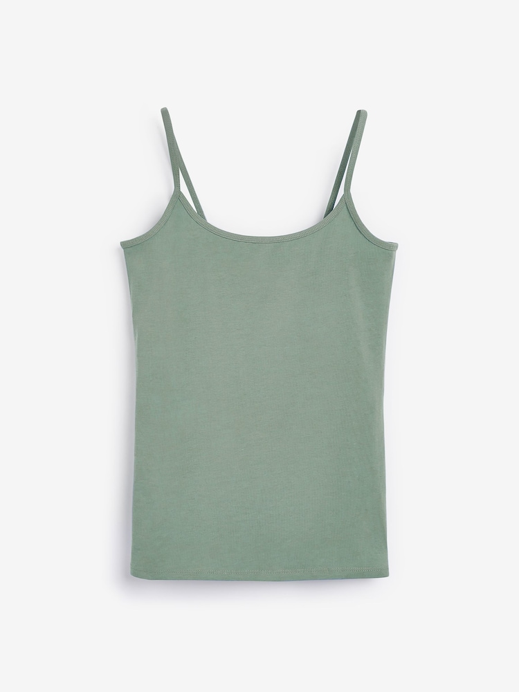 Khaki Green Thin Strap Vest - Image 4 of 4