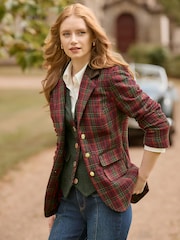 Joe Browns Red Ruby Heritage Check Jacket - Image 1 of 7