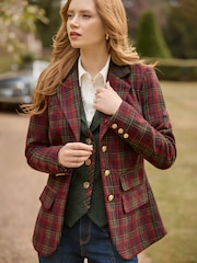 Joe Browns Red Ruby Heritage Check Jacket - Image 5 of 7