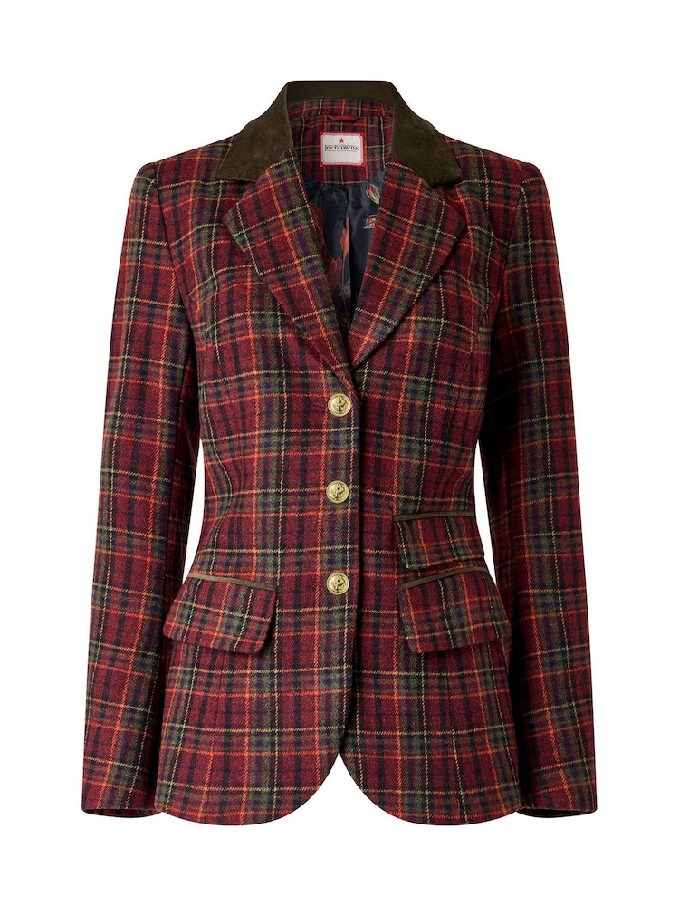 Joe Browns Red Ruby Heritage Check Jacket - Image 7 of 7 Joe Browns Red Ruby Heritage Check Jacket - Image 7 of 7