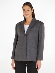 Calvin Klein Grey Wool Tailored Blazer - Image 1 of 6