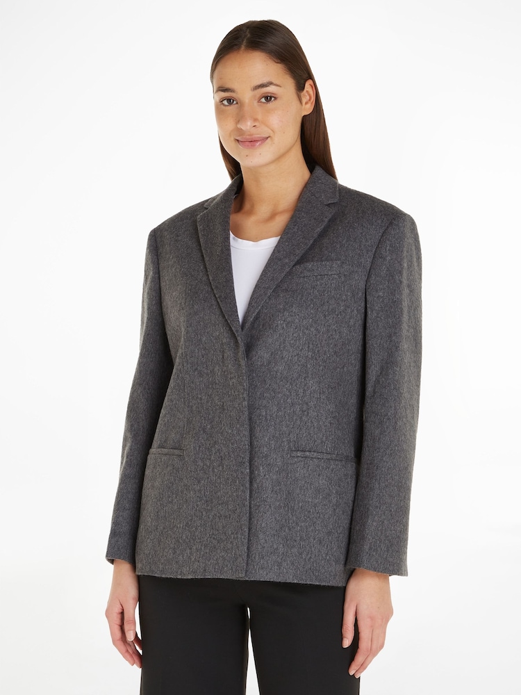Calvin Klein Grey Wool Tailored Blazer - Image 1 of 6