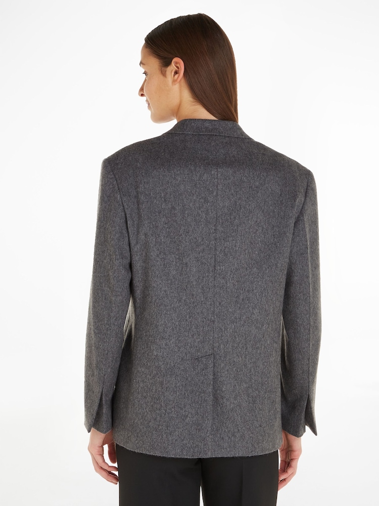 Calvin Klein Grey Wool Tailored Blazer - Image 2 of 6