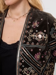 Joe Browns Green Bella Boutique Embroidered Edge To Edge Jacket - Image 5 of 7