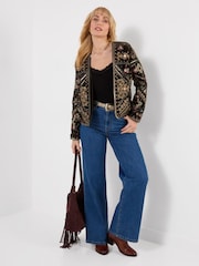 Joe Browns Green Bella Boutique Embroidered Edge To Edge Jacket - Image 6 of 7